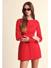 Load image into Gallery viewer, Red Boat Neck Mini Dress
