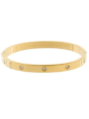Gold Pave Crystal Station Bracelet