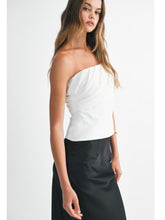 Load image into Gallery viewer, White Strapless Ruched Top
