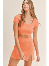 Load image into Gallery viewer, Orange Knit Top &amp; Skirt Set

