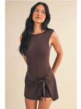 Load image into Gallery viewer, Chocolate Wrap Tie Front Athleisure Dress
