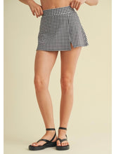 Load image into Gallery viewer, Black Gingham Side Slit Skort
