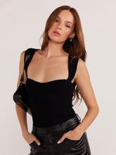 Load image into Gallery viewer, MinkPink Black Gilded Rib Knit Top
