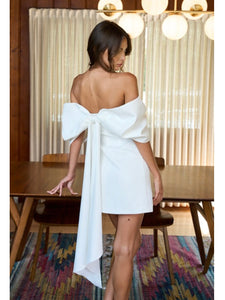 (PREORDER) White Bow Back Dress