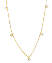 Load image into Gallery viewer, Gold CZ Charm Station Necklace
