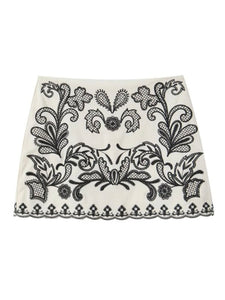 Black & White Embroidered Skirt