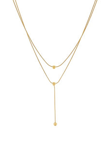 Gold Layered CCB Ball Y Necklace
