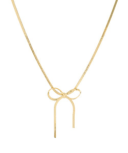 Gold Omega Chain Bow Necklace