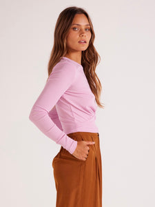 MinkPink Lilac Astrid Long Sleeve Top