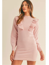 Load image into Gallery viewer, Blush Ruffle Front Sweater Dress
