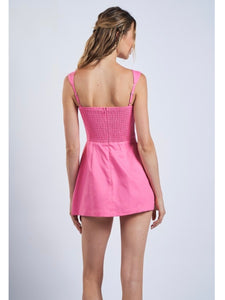 Pink Linen Mini Dress