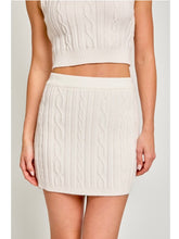 Load image into Gallery viewer, White Cable Sweater Skirt
