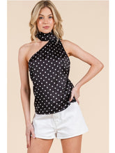 Load image into Gallery viewer, Black &amp; White Polka Dot One Shoulder Top
