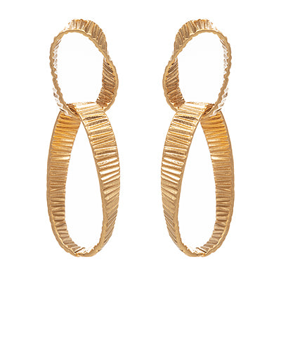 Vintage Gold Double Ring Earrings