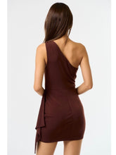 Load image into Gallery viewer, Brown One Shoulder Dress

