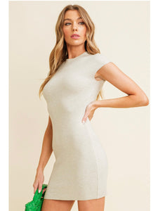 Light Grey Sleeveless Sweater Dress