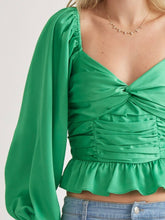 Load image into Gallery viewer, Green Peplum Top

