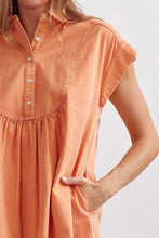 Load image into Gallery viewer, Orange Sherbet Denim Dress
