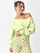 Load image into Gallery viewer, Lime Off Shoulder Sweatshirt

