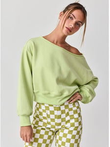 Lime Off Shoulder Sweatshirt