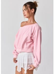 Pink Off Shoulder Sweatshirt