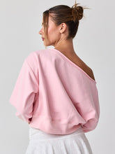Load image into Gallery viewer, Pink Off Shoulder Sweatshirt

