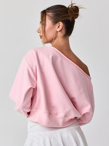 Pink Off Shoulder Sweatshirt