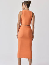 Load image into Gallery viewer, Orange Lara Knit Top &amp; Skirt Set
