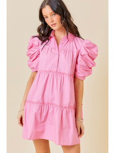 Pink Poplin Button Down Dress