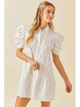 Load image into Gallery viewer, White Poplin Button Down Dress
