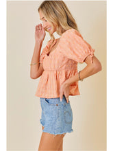 Load image into Gallery viewer, Apricot Textured Sweetheart Top
