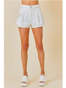 White Flare Denim Shorts