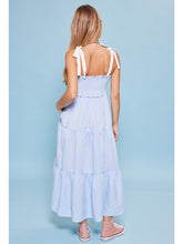 Load image into Gallery viewer, Light Blue Shoulder Tie Maxi Dress
