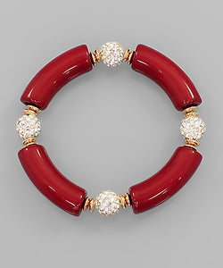 Crimson & Crystal Ball Bracelet