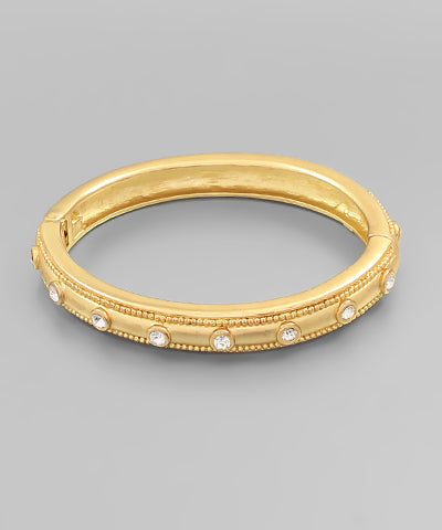 Matte Gold Pave Textured Bracelet