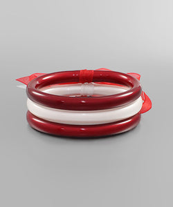 Red & White Jelly Bracelet Set