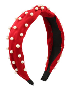 Red Pearl Studded Headband
