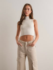 White Valeria Side Tie Top