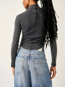 Free People Black Pixie Tee