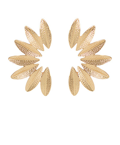 Gold Textured Metal Wings Earrings