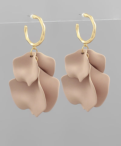 Taupe Color Coated Petal Hoops
