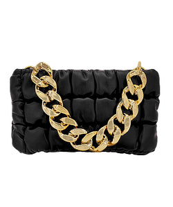 Black Quilted Link Chain Bag