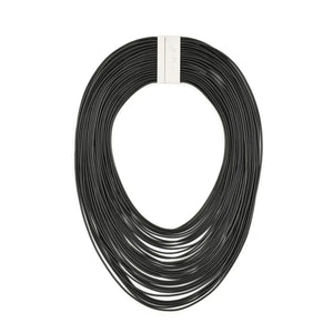 Black Multi Strand Collar Necklace
