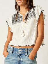 Load image into Gallery viewer, Free People Ivory Combo Sarafina Top
