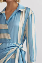 Load image into Gallery viewer, Blue Stripe Colorblock Maxi Dress
