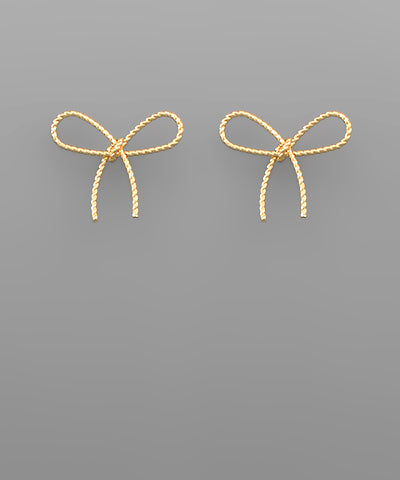 Gold Wire Ribbon Earrings