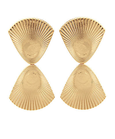 Gold Geo Textured Earrings
