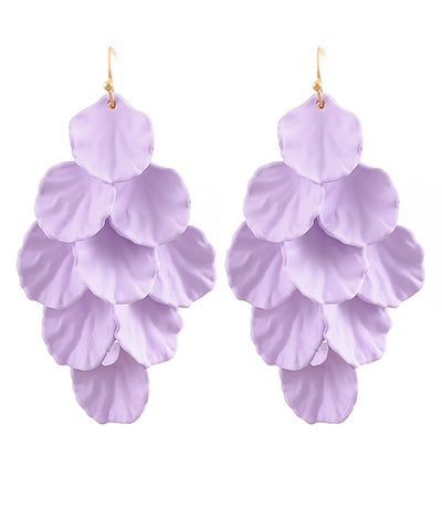Lavender Shell Fringe Earrings
