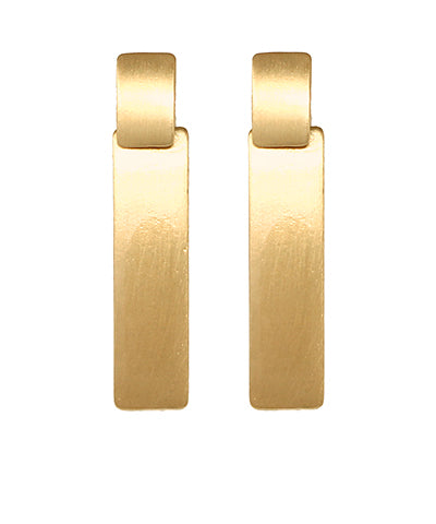 Gold Duo Rectangle Bar Earrings