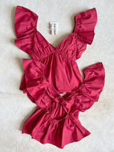 Load image into Gallery viewer, Crimson Tie Back Babydoll Top
